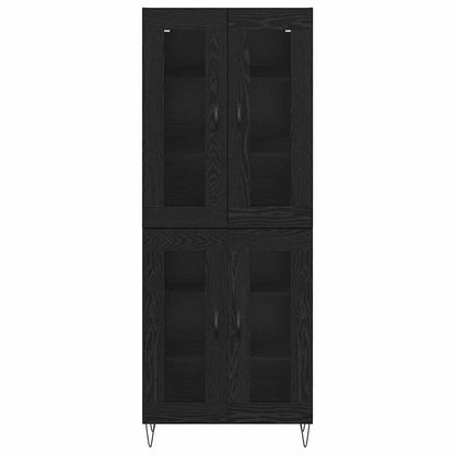 Credenza Rovere Nero 69,5 x 34 x 180 cm Legno multistrato