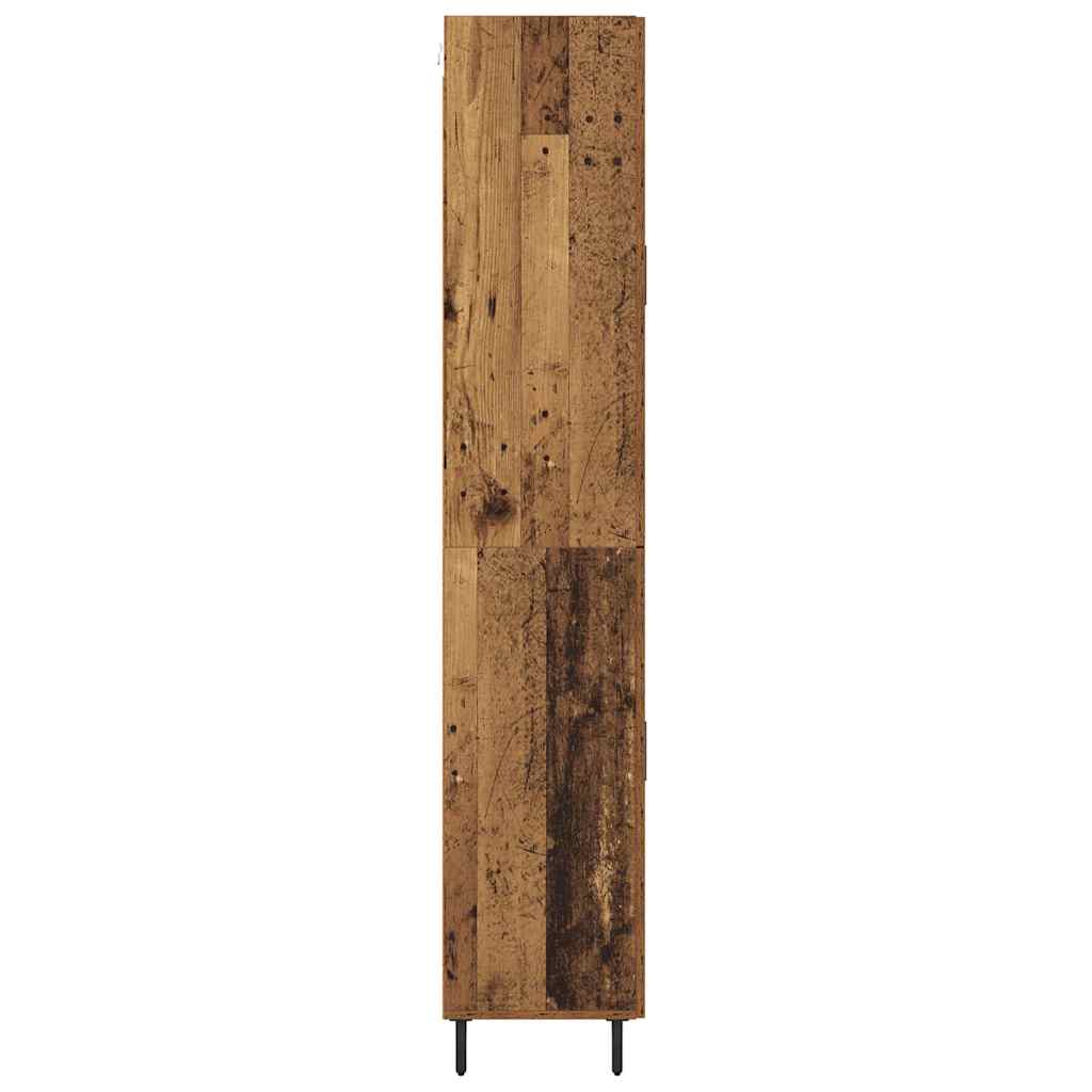 Credenza 2 pcs Legno vecchio Legno Stratificato e Vetro | homemem39