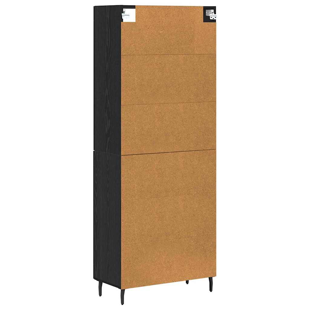 Credenza 2 pcs Rovere artigianale Legno Stratificato e Vetro | homemem39