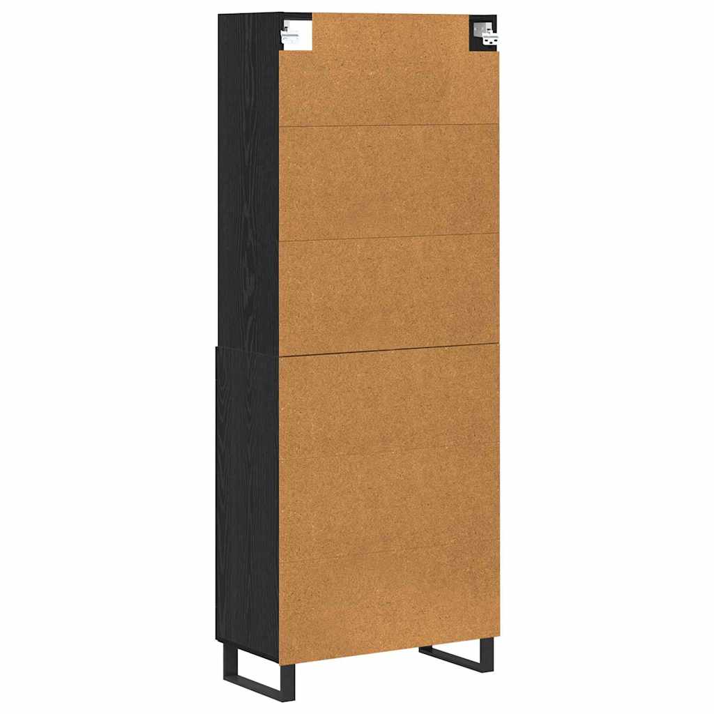 Credenza 2 pcs Rovere Nero Legno multistrato | homemem39