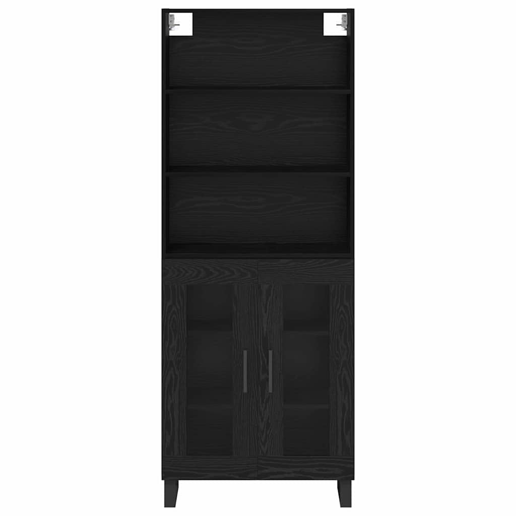 Credenza Rovere Nero 69,5 x 34 x 180 cm Legno multistrato
