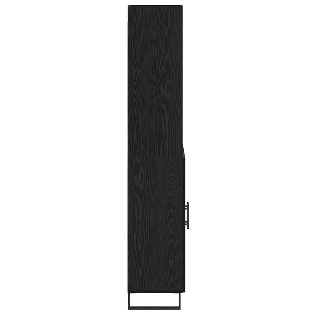 Credenza Rovere Nero 69,5 x 34 x 180 cm Legno multistrato