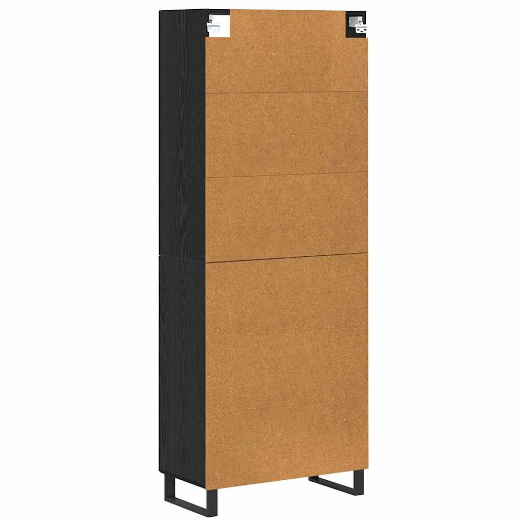 Credenza Rovere Nero 69,5 x 34 x 180 cm Legno multistrato | homemem39