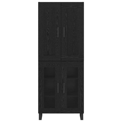 Credenza Rovere Nero 69,5 x 34 x 180 cm Legno multistrato