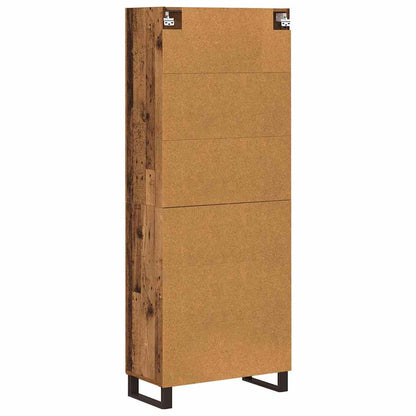 Credenza 2 pcs Legno vecchio Legno Stratificato e Vetro | homemem39