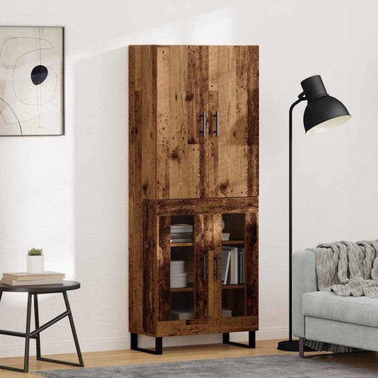 Credenza 2 pz Legno vecchio 69,5 x 34 x 180 cm