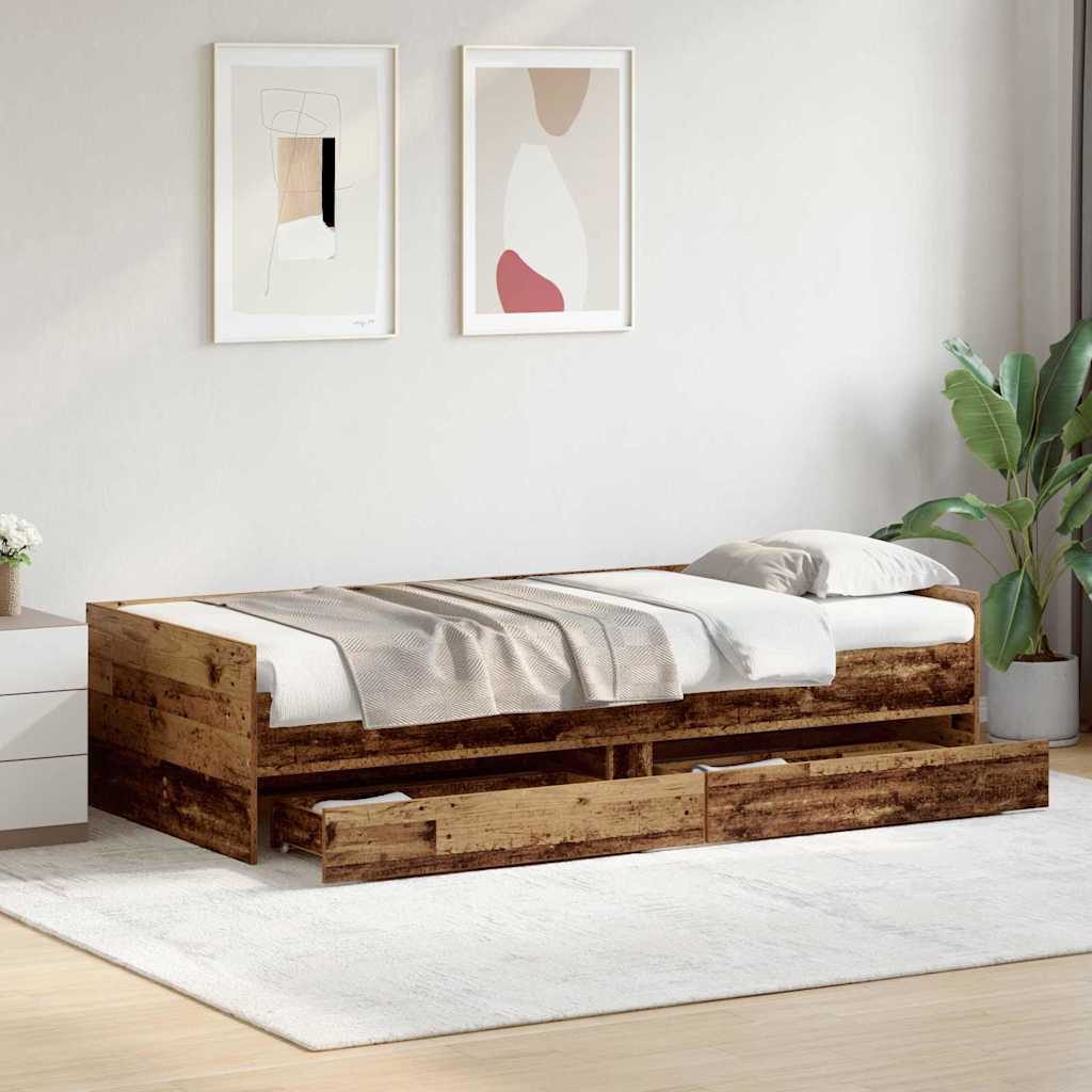 Struttura del letto Legno vecchio 100 x 200 cm Pino massello | homemem39