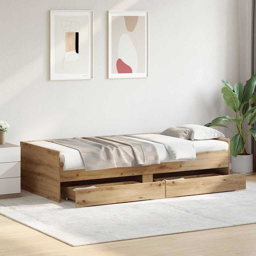 Struttura del letto Rovere artigianale 100 x 200 cm | homemem39