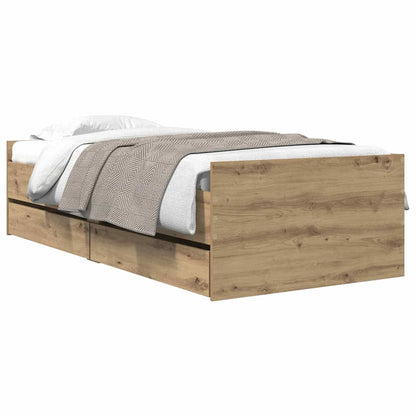 Struttura del letto Rovere artigianale 100 x 200 cm | homemem39