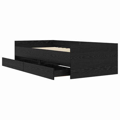 Struttura del letto Rovere Nero 100 x 200 cm Pino massello | homemem39