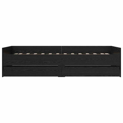 Struttura del letto Rovere Nero 100 x 200 cm Pino massello | homemem39