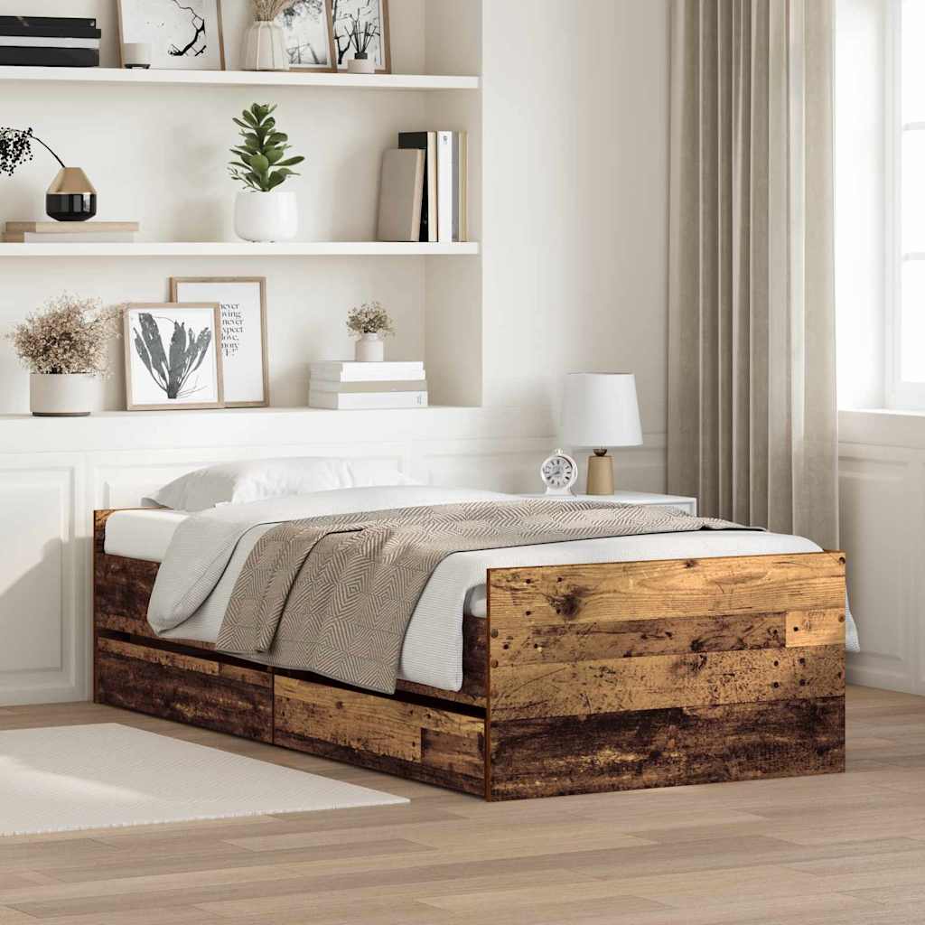 Struttura del letto Legno vecchio 90 x 200 cm Pino massello | homemem39