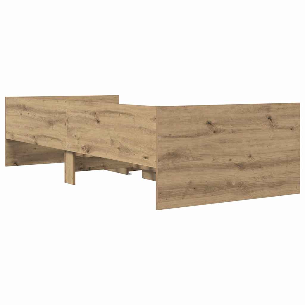 Struttura del letto con cassetto Rovere artigianale 90 x 190 cm | homemem39