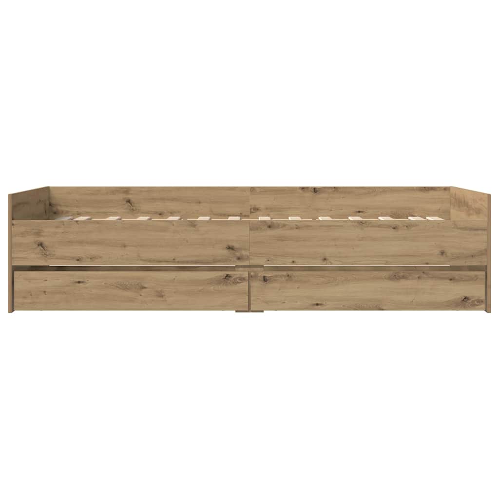Struttura del letto con cassetto Rovere artigianale 90 x 190 cm | homemem39