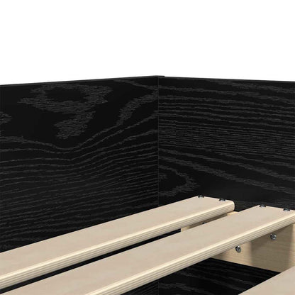 Struttura del letto Rovere Nero 90 x 190 cm Pino massello | homemem39