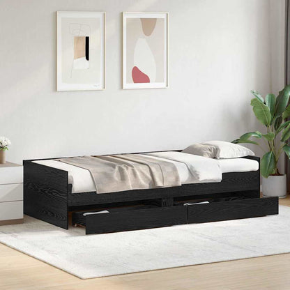 Struttura del letto Rovere Nero 90 x 190 cm Pino massello | homemem39
