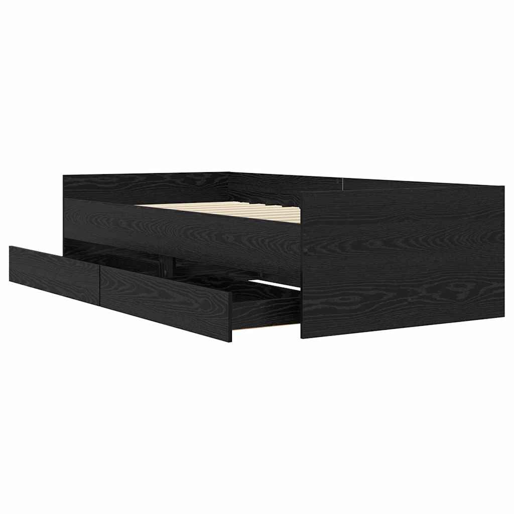 Struttura del letto Rovere Nero 90 x 190 cm Pino massello | homemem39