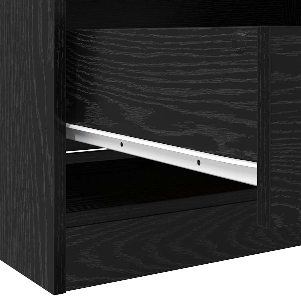Guardaroba Rovere Nero 50 x 30 x 200 cm Legno multistrato | homemem39