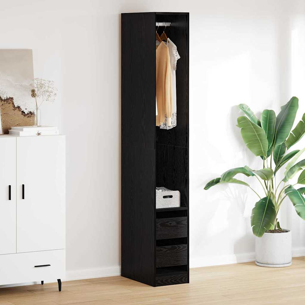 Guardaroba Rovere Nero 50 x 30 x 200 cm Legno ingegnerizzato