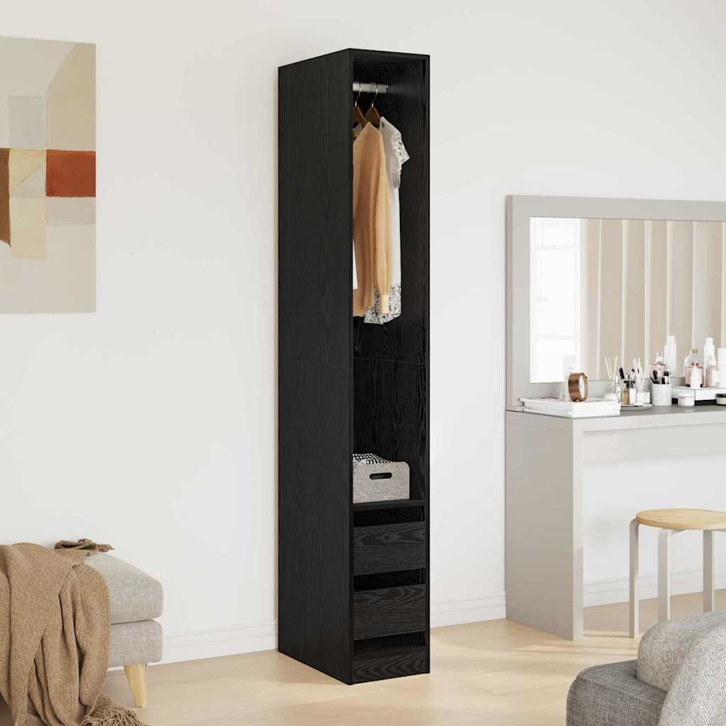 Guardaroba Rovere Nero 50 x 30 x 200 cm Legno multistrato | homemem39