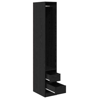 Guardaroba Rovere Nero 50 x 30 x 200 cm Legno multistrato | homemem39