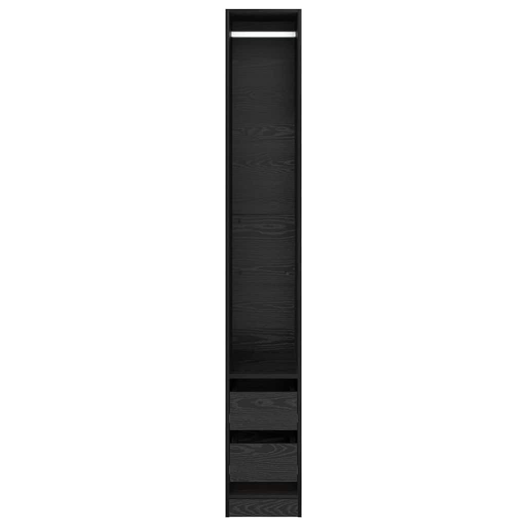 Guardaroba Rovere Nero 50 x 30 x 200 cm Legno multistrato | homemem39