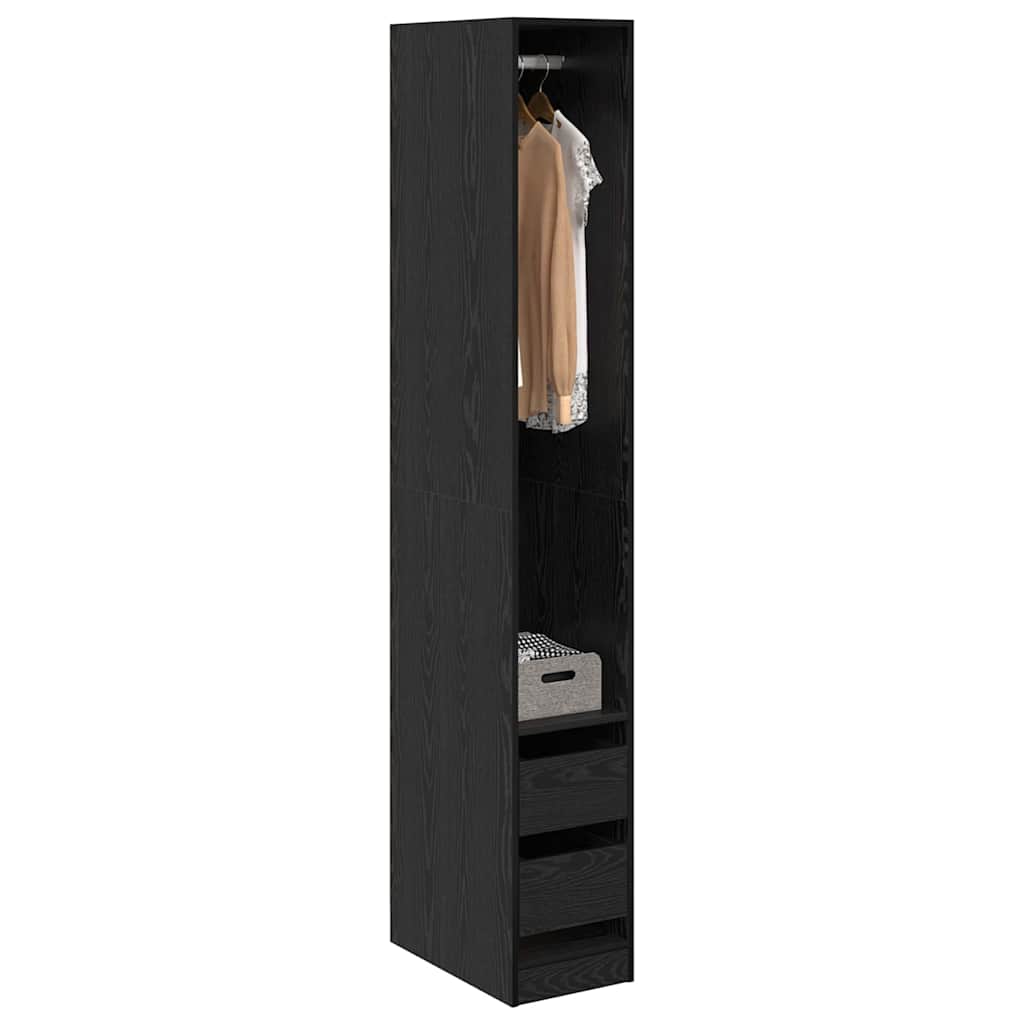 Guardaroba Rovere Nero 50 x 30 x 200 cm Legno multistrato | homemem39