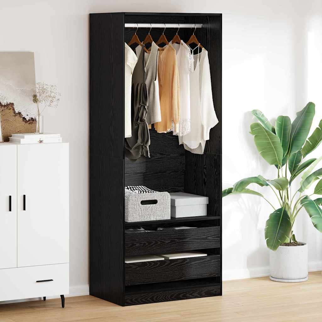 Guardaroba Rovere Nero 80 x 50 x 200 cm Legno ingegnerizzato | homemem39