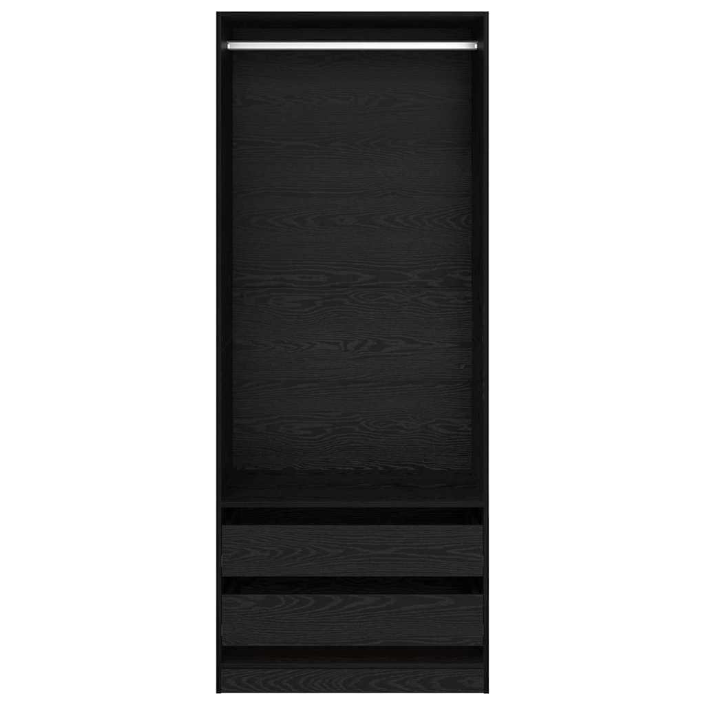 Guardaroba Rovere Nero 80 x 50 x 200 cm Legno ingegnerizzato | homemem39