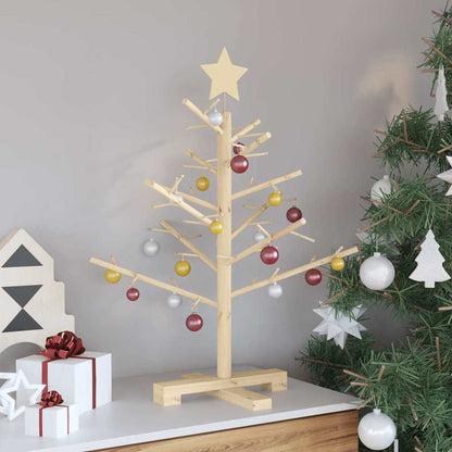 Albero di Natale in legno Naturale 75 cm Legno di pino massello