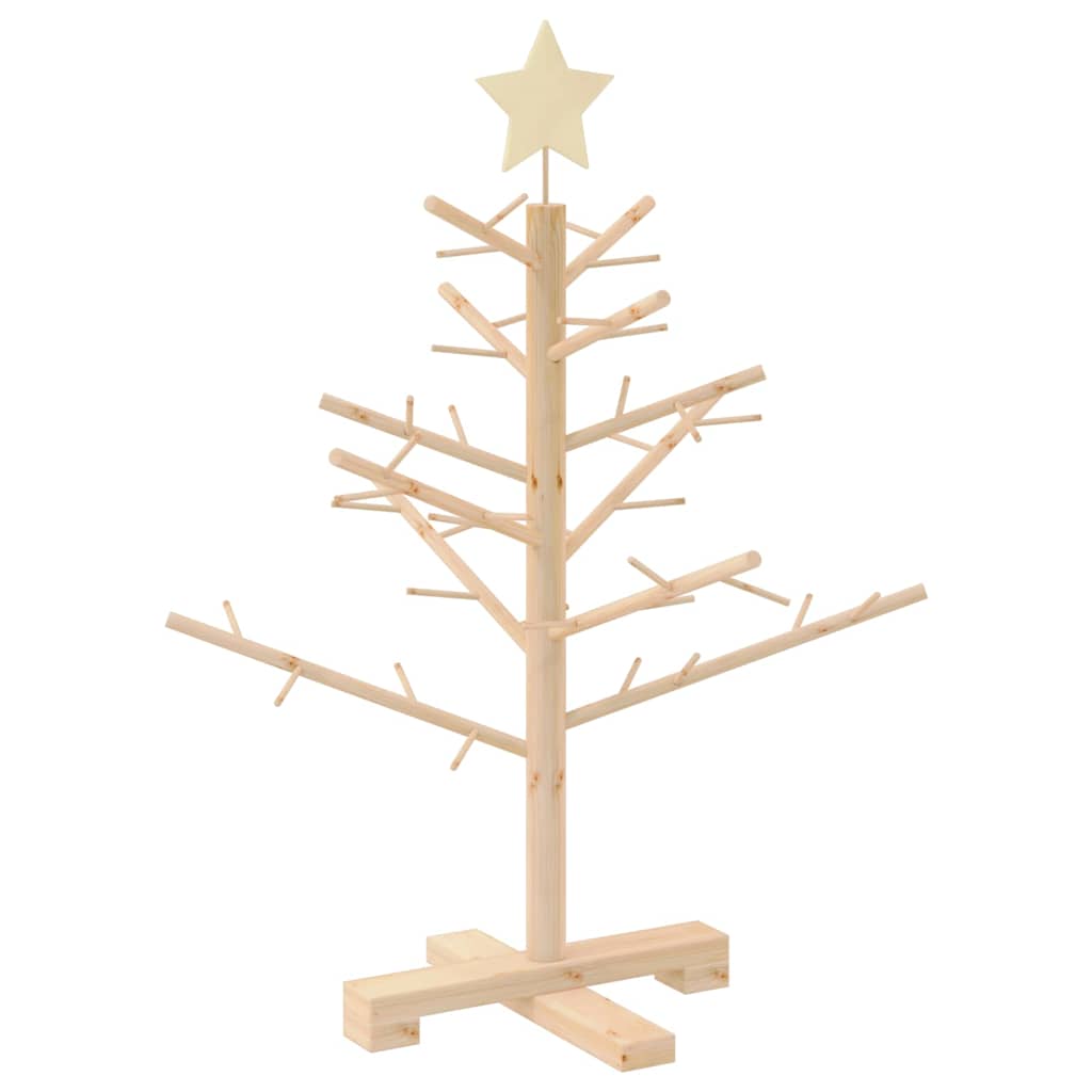 Albero di Natale in legno Naturale 75 cm Legno di pino massello