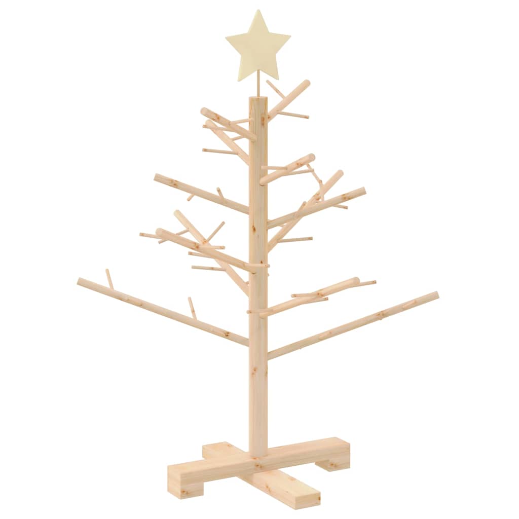 Albero di Natale in legno Naturale 75 cm Legno di pino massello