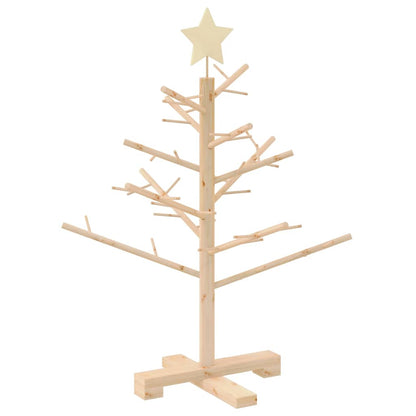 Albero di Natale in legno Naturale 75 cm Legno di pino massello
