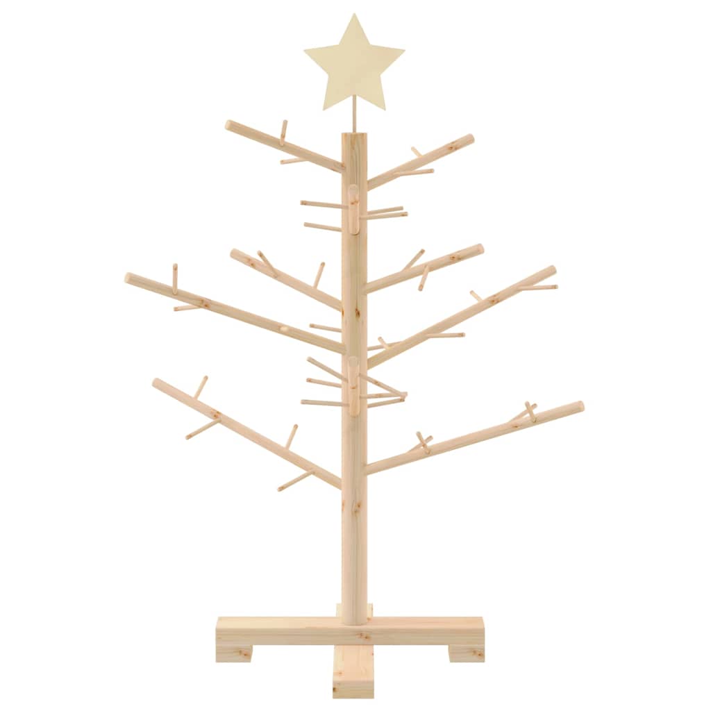 Albero di Natale in legno Naturale 75 cm Legno di pino massello