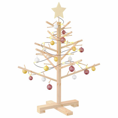 Albero di Natale in legno Naturale 75 cm Legno di pino massello