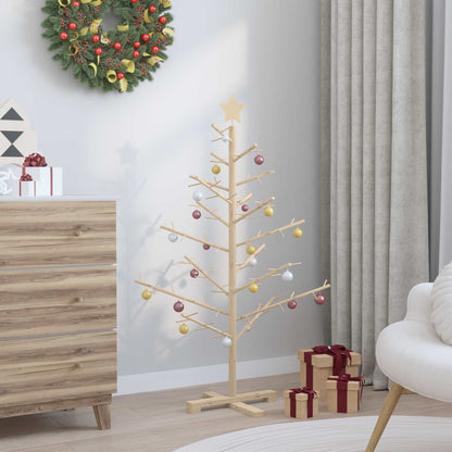 Albero di Natale in legno con supporto Naturale 125 cm