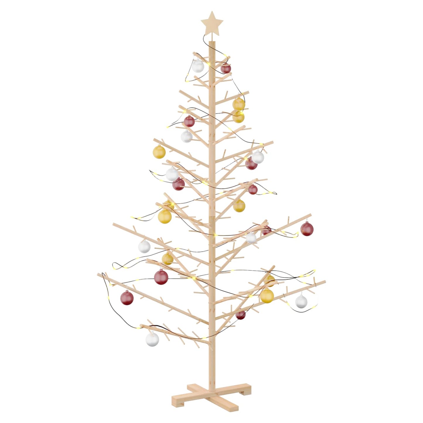 Albero di Natale in legno con supporto Naturale 180 cm