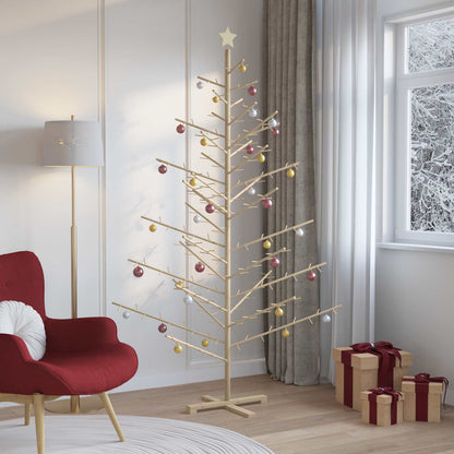 Albero di Natale in legno con supporto Naturale 210 cm