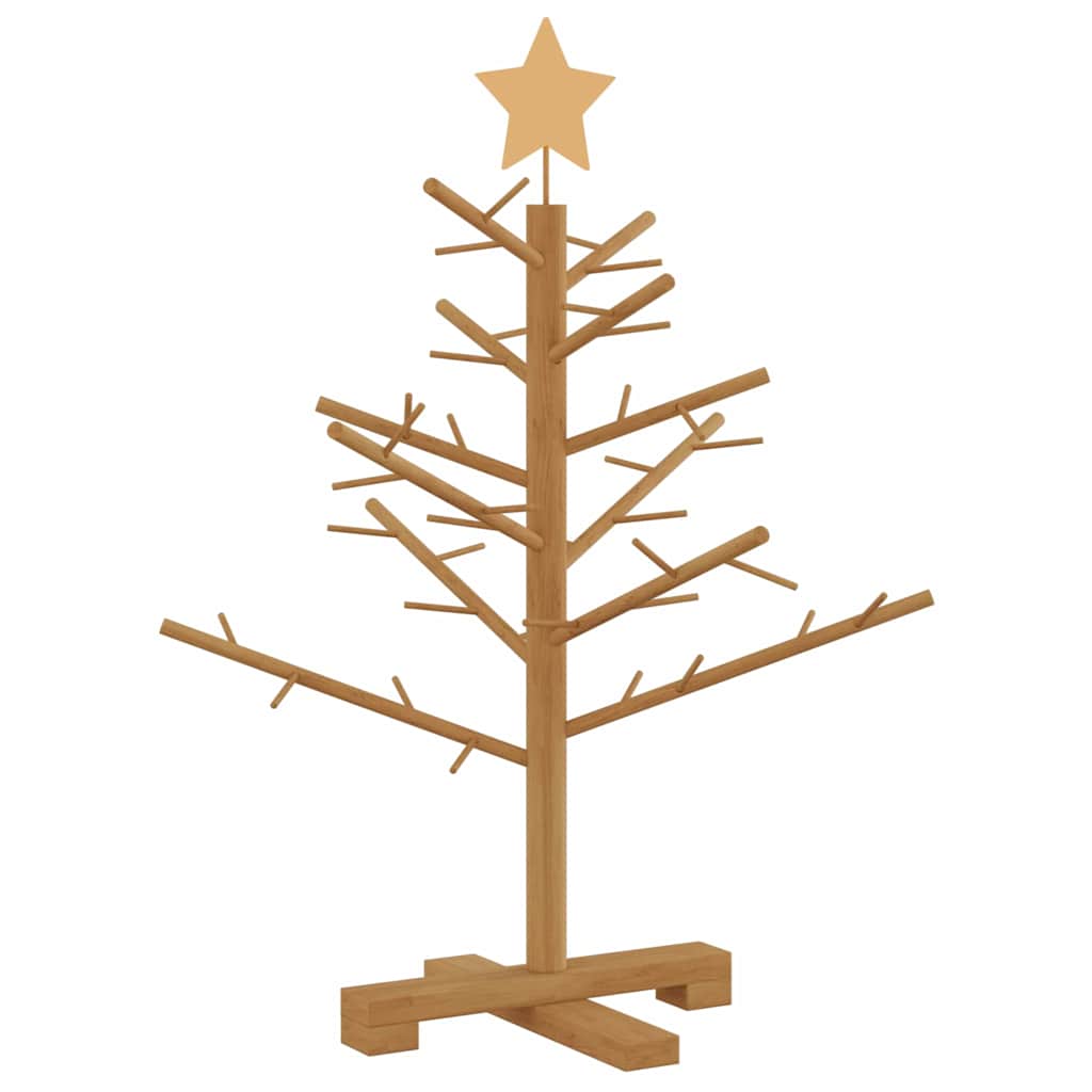 Albero di Natale in legno Marrone 75 cm Legno di pino massello