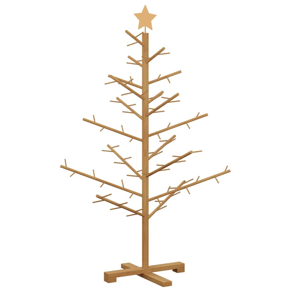 Albero di Natale in legno Marrone 125 cm Legno di pino massello