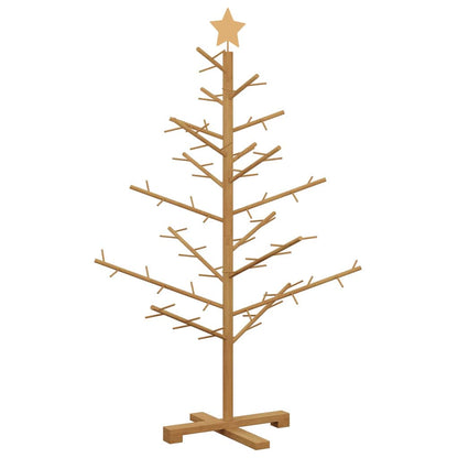 Albero di Natale in legno Marrone 125 cm Legno di pino massello