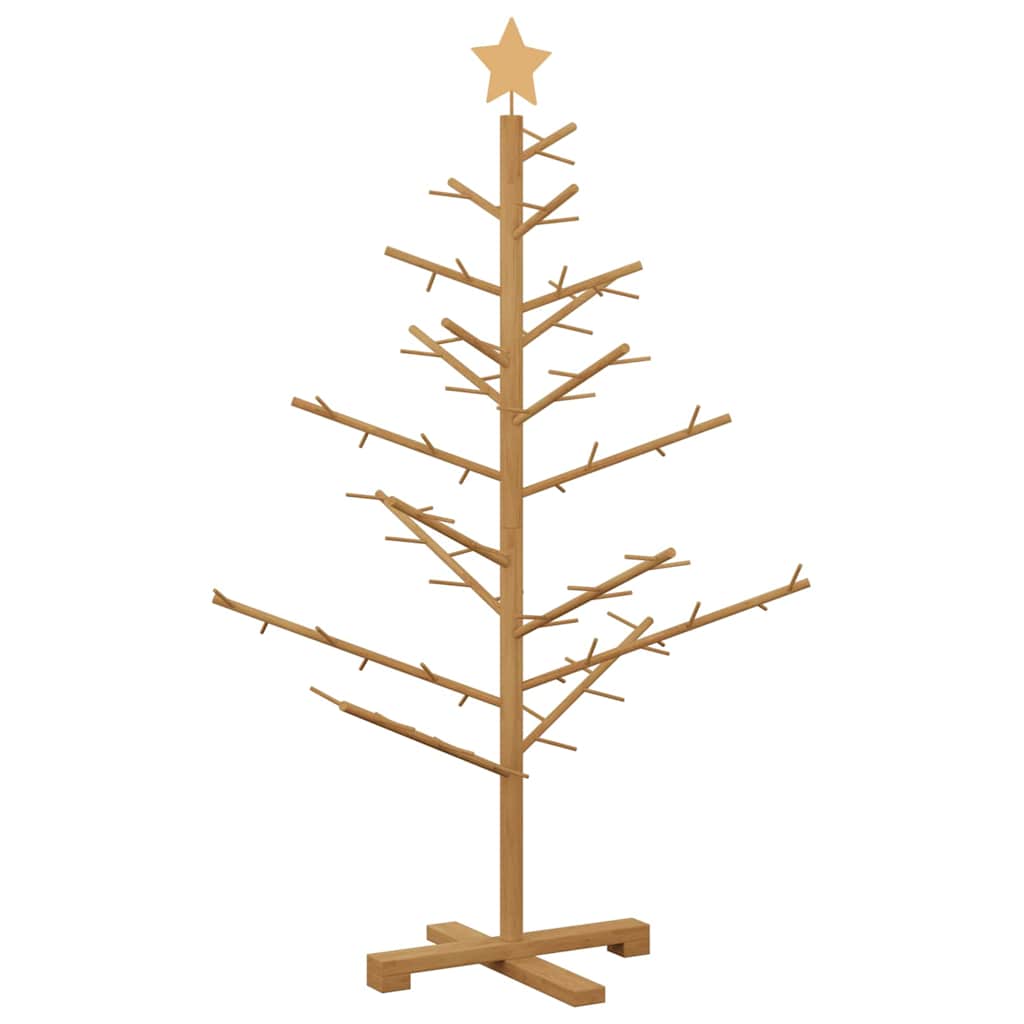 Albero di Natale in legno Marrone 125 cm Legno di pino massello