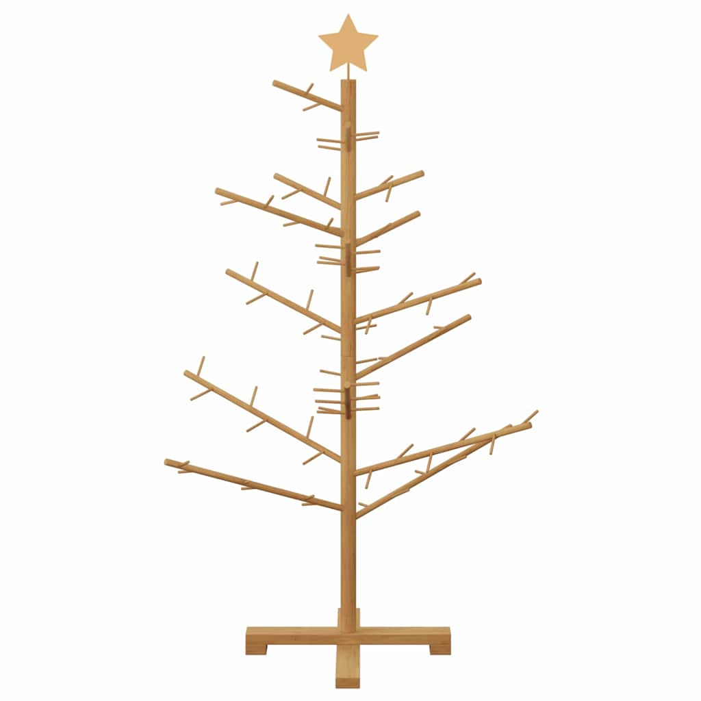 Albero di Natale in legno Marrone 125 cm Legno di pino massello