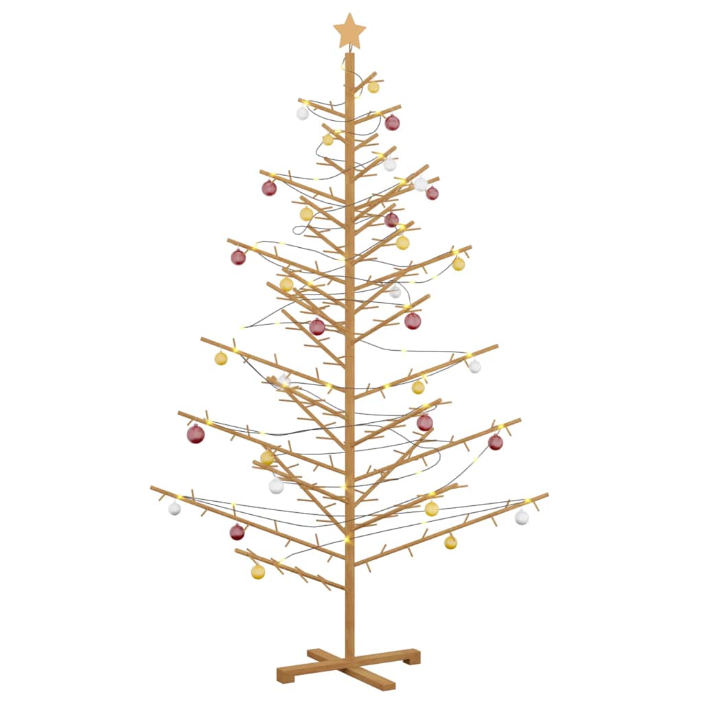 Albero di Natale in legno Marrone 210 cm Legno di pino massello
