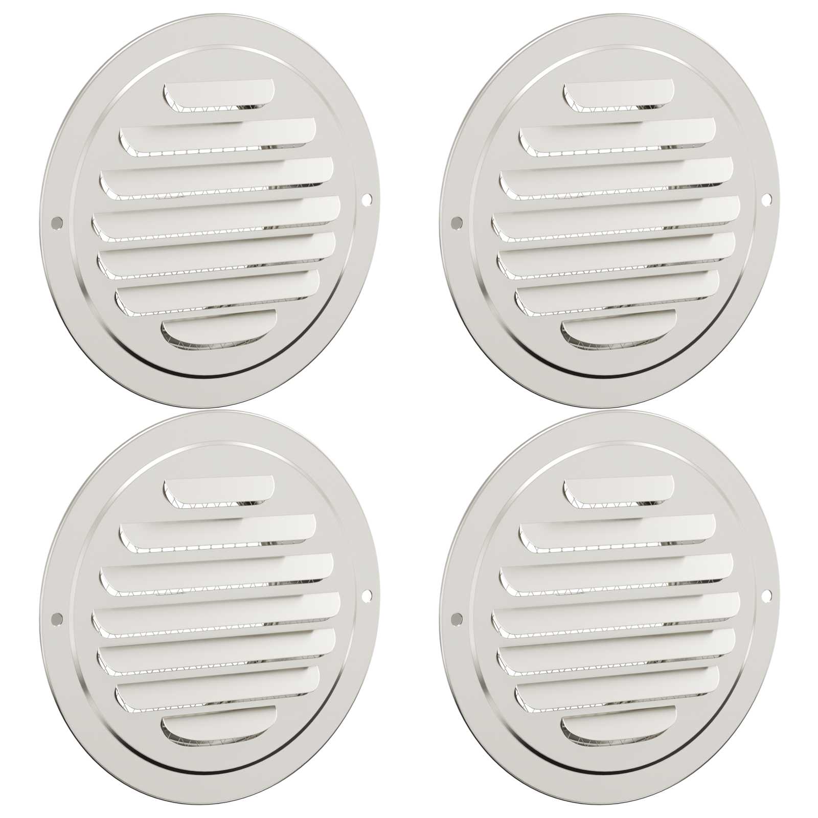 Coperture per ventilazione d'aria 4 pcs Argento 80 mm | homemem39