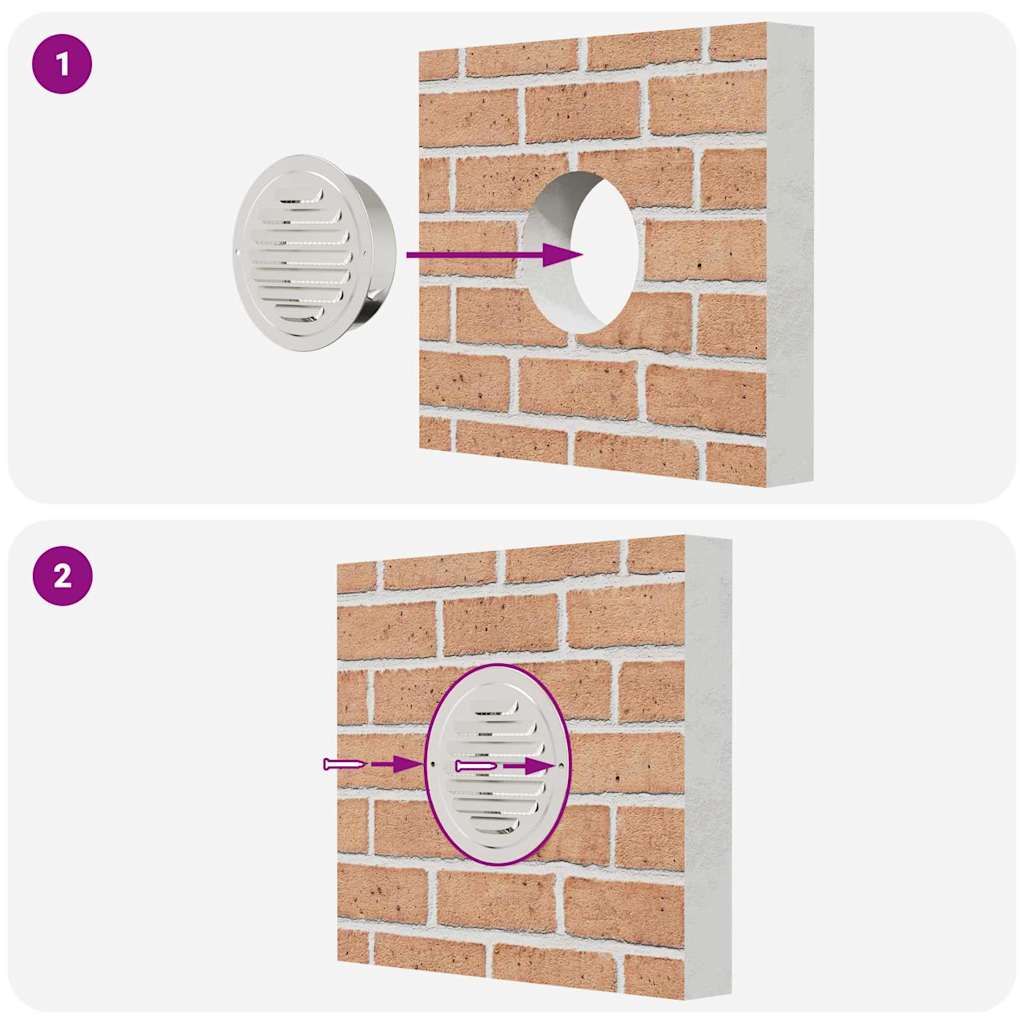 Coperture per ventilazione d'aria 4 pcs Argento 125 mm | homemem39