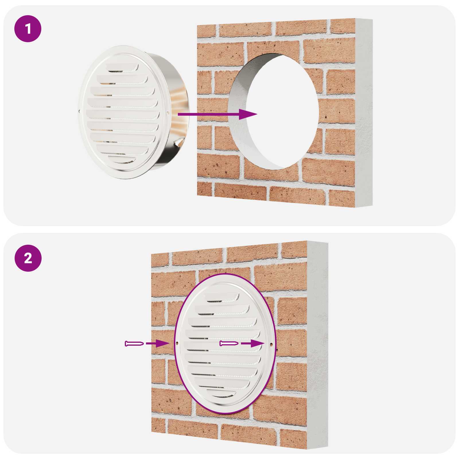 Coperture per ventilazione d'aria 4 pcs Argento 150 mm | homemem39