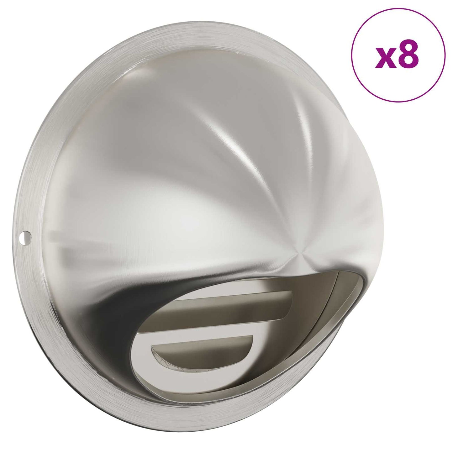 Coperture per ventilazione d'aria 8 pcs Argento 80 mm