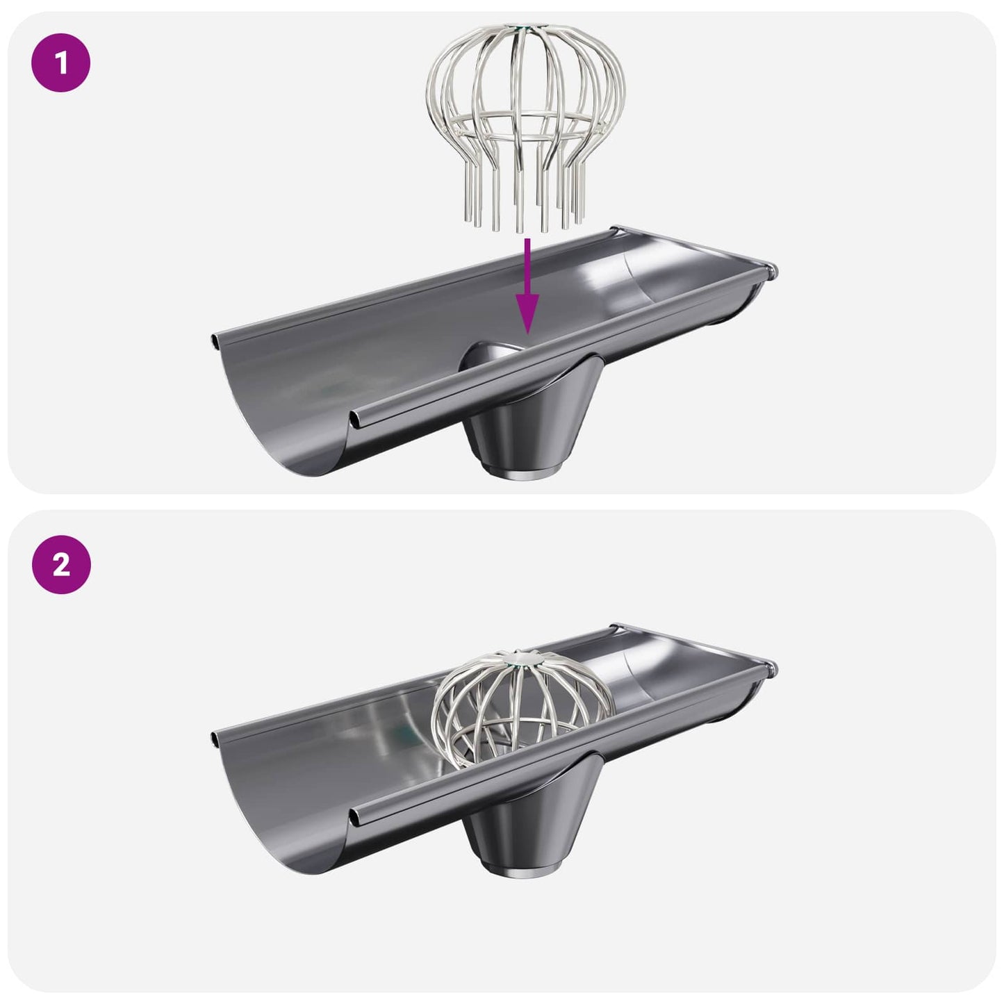 Protezione Foglie per Grondaia 8 pcs Argento 110 mm | homemem39