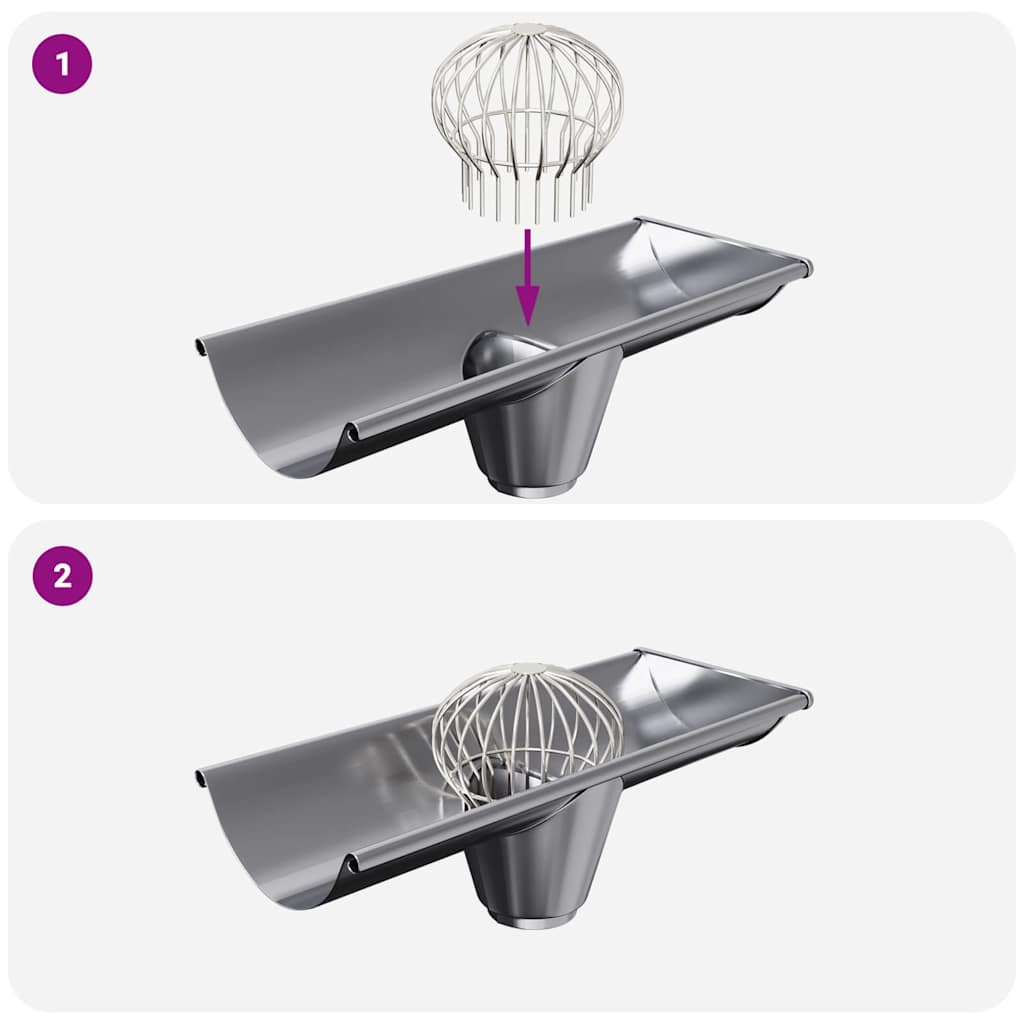 Protezione Foglie per Grondaia 8 pcs Argento 160 mm | homemem39